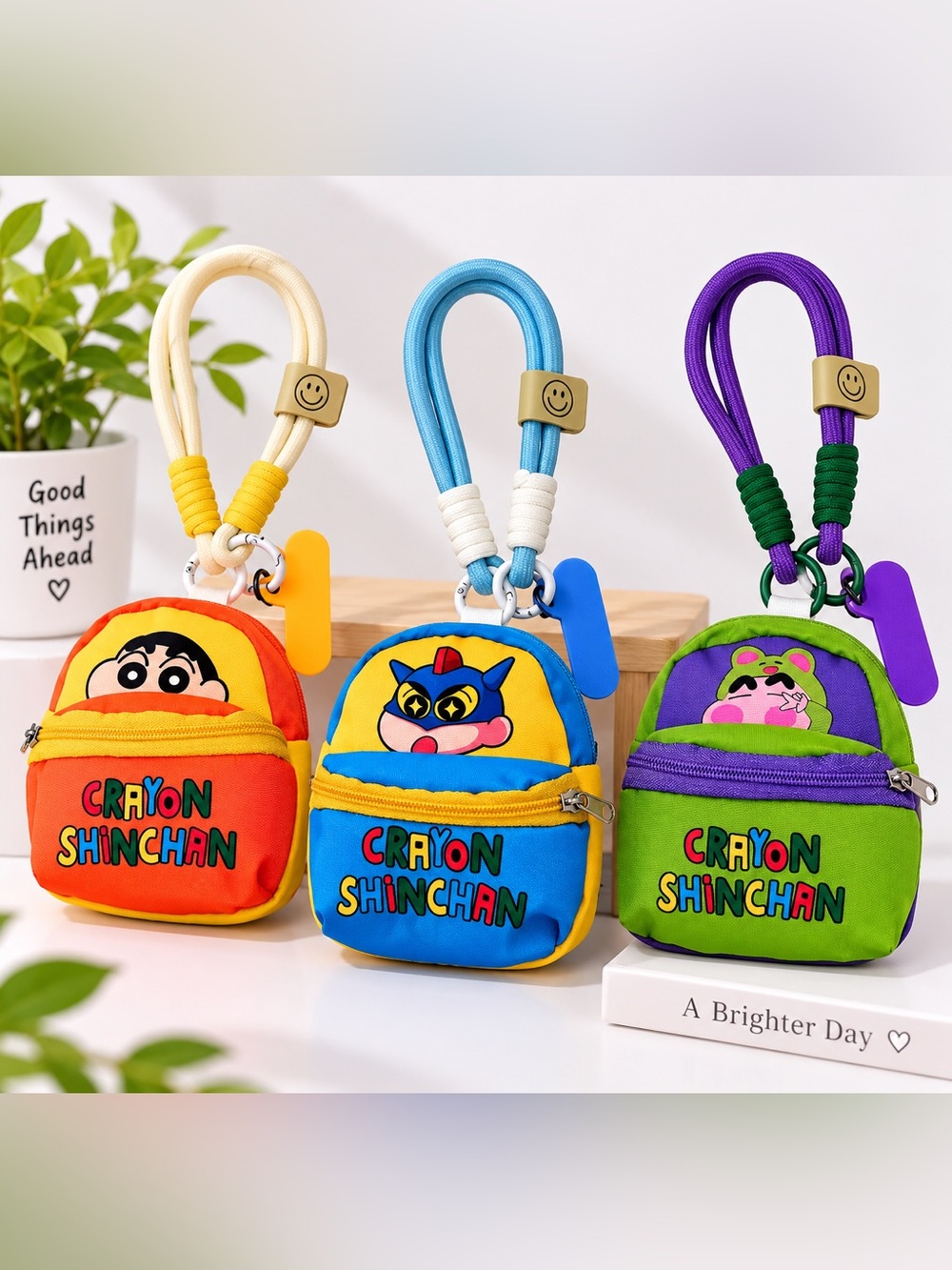 Crayon Shin-chan Mini Backpack Keychain Coin Purse Bag Charm